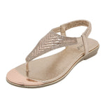 Belifi Flat-bottomed Rhinestones Comfortably Sandals
