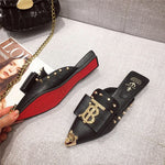 Version Of Rhinestone Flat-bottome Casual Slippers