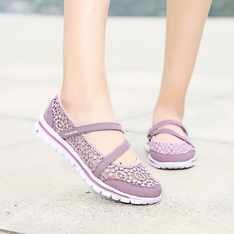Belifi Lace Breathable Casual Flat Shoes