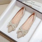 BelifiPointed Toe Bow Pearl Women's Shoes