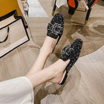 Belifi Bow Rhinestone Flat Sandals