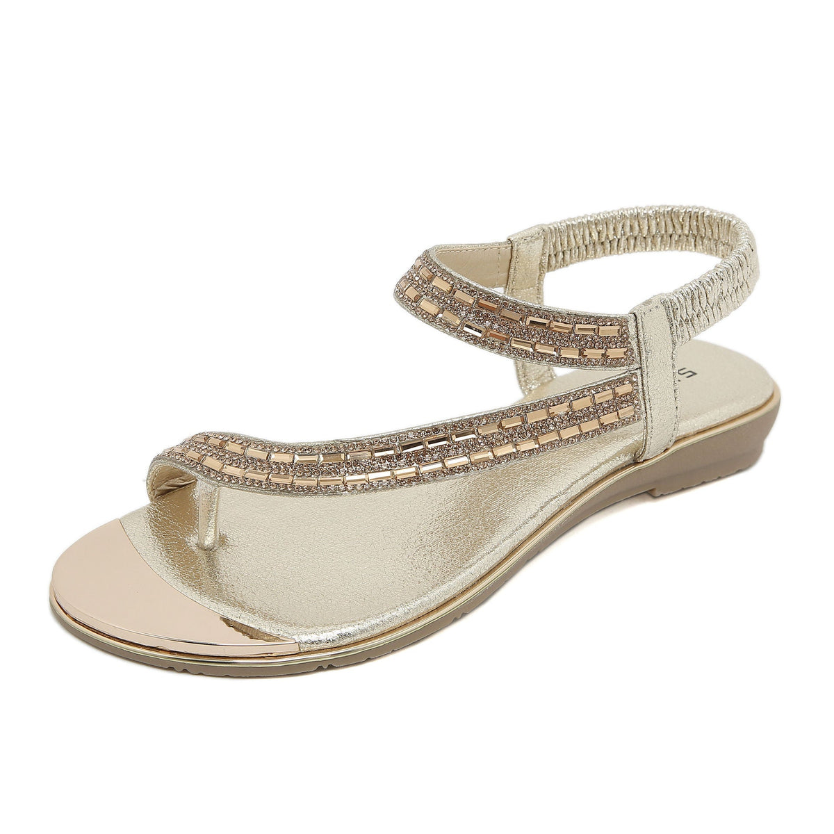 Belifi Flat Rhinestone Comfortable Versatile Sandals