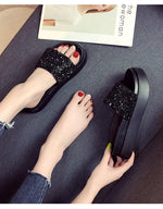 Belifi Thick Sole Stylish Sparkling Slippers