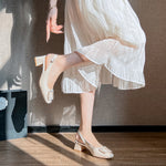 Belifi Radiant Luxe: Leather Crystal Cut-out Slippers