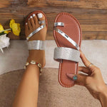 Belifi Rhinestone Cover Flat Bottom Sandals
