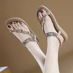 Belifi Rhinestone Leisure Flat Sandals