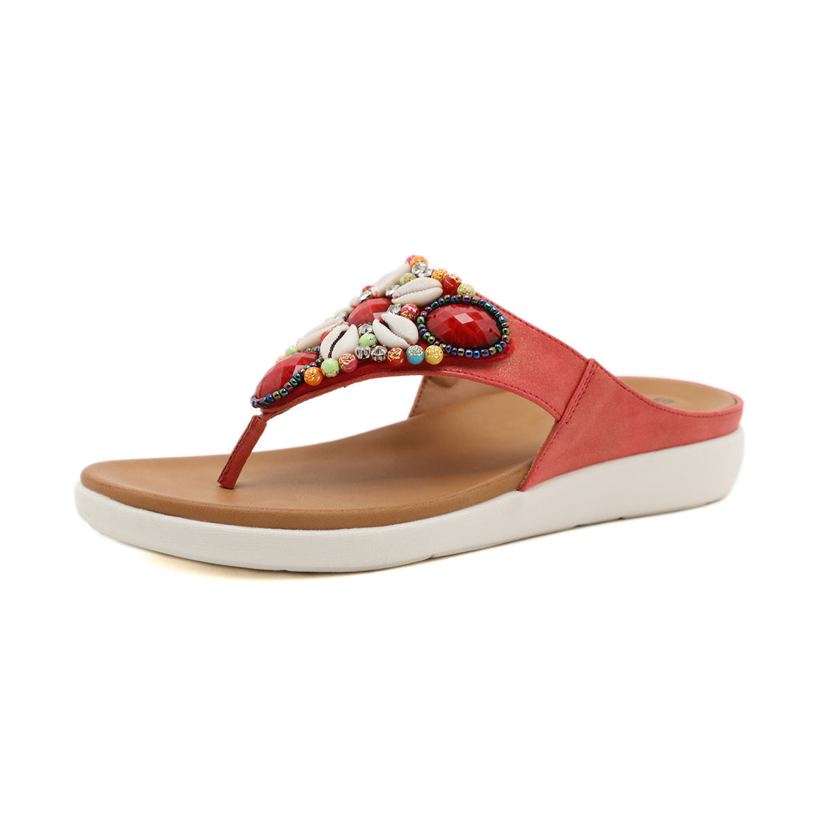 Belifi Ethnic Beach Bohemian Retro Beaded Shell Sandals