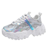 Belifi Crystal Sequin Platform Sneakers