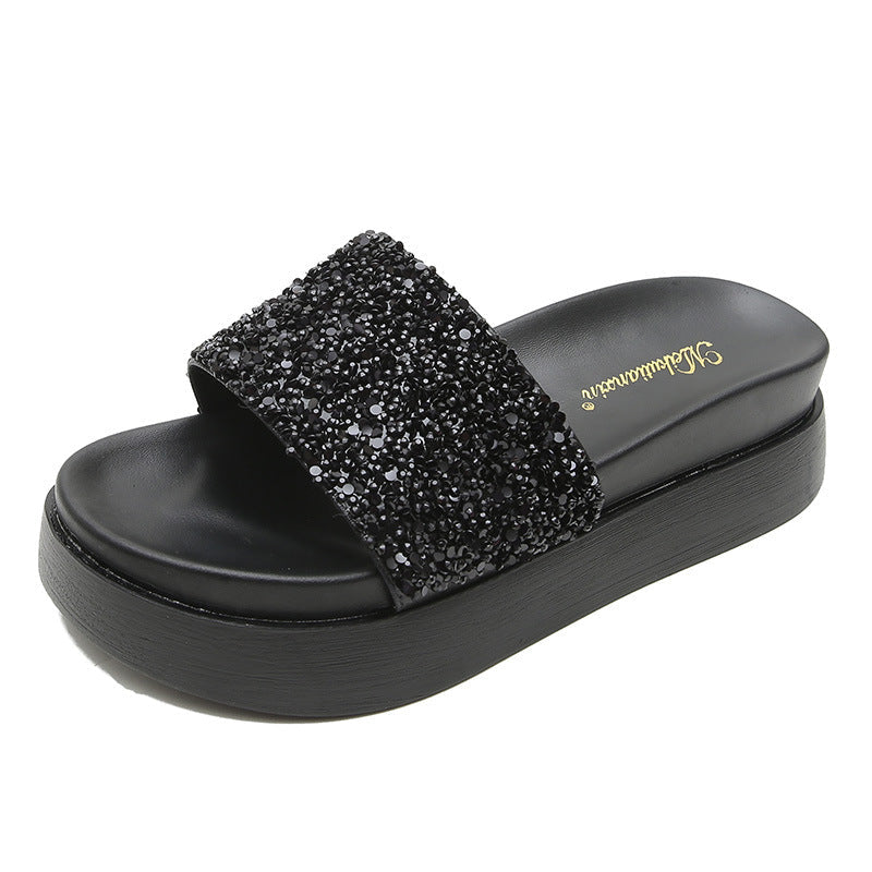 Belifi Thick Sole Stylish Sparkling Slippers