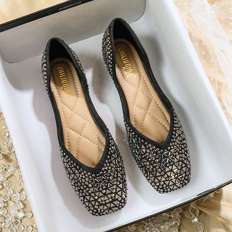 Belifi Women's Rhinestone Flats Fashion Sequin Wedding Shoes