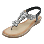 Belifi Flat-bottomed Rhinestone Comfortable Sandals
