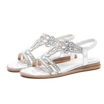 Belifi Casual Flat Bottom Rhinestone Fashion Sandals