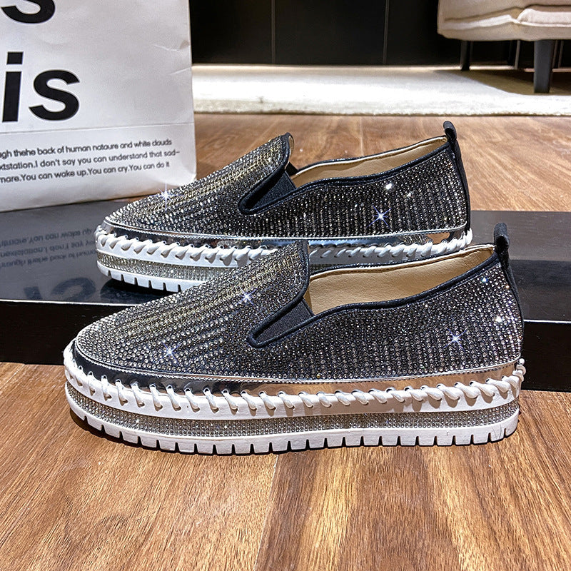 Belifi Starlit Elegance: Rhinestone-Embellished Casual Shoes