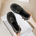 Belifi London Noir Thick-Soled Loafers