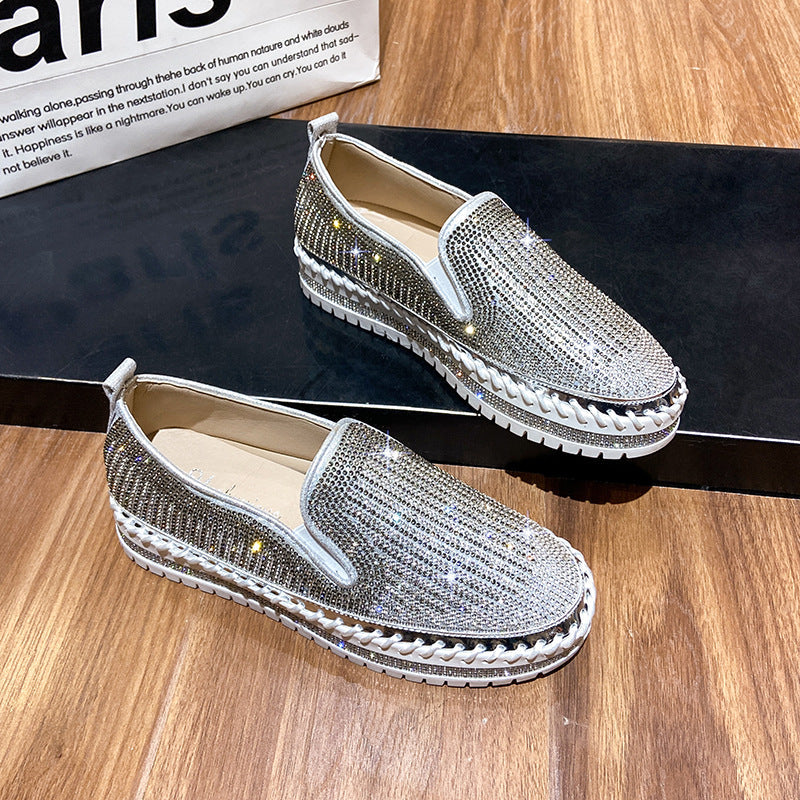 Belifi Starlit Elegance: Rhinestone-Embellished Casual Shoes