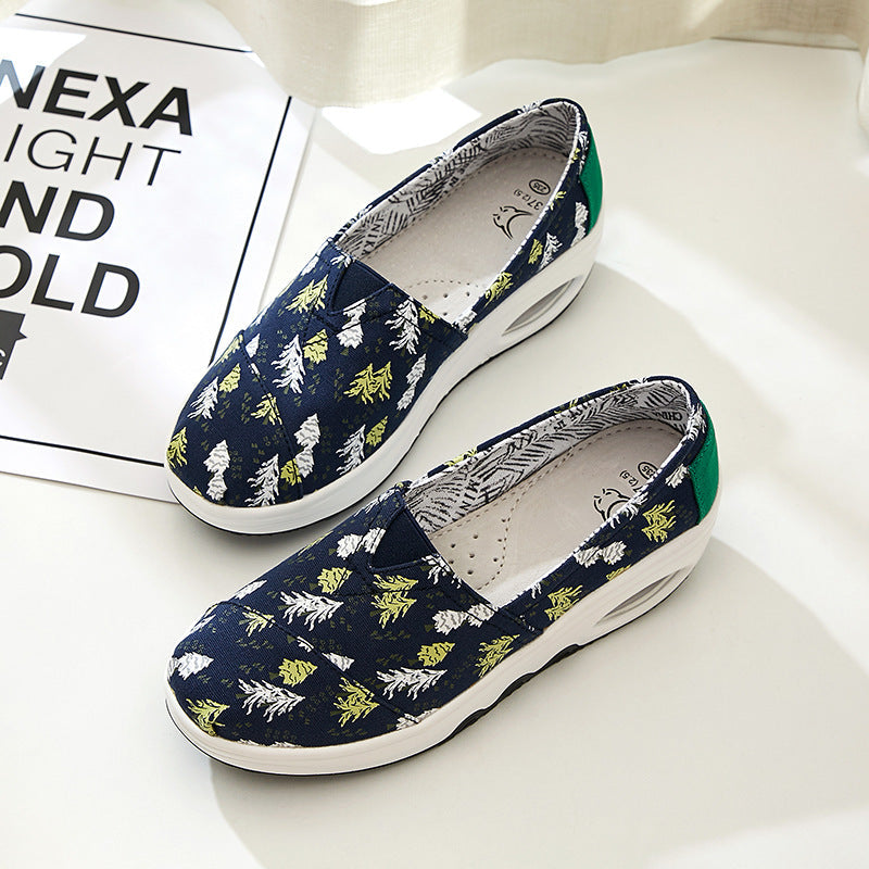 Belifi Platform Canvas Comfortable Casual Shoes