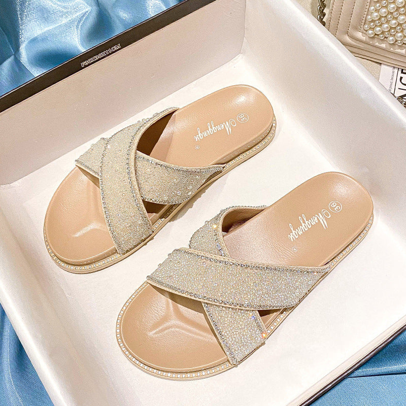 Belifi Rhinestone Fashion Slippers