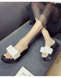 Belifi Bow Knot Platform Fashion Slippers