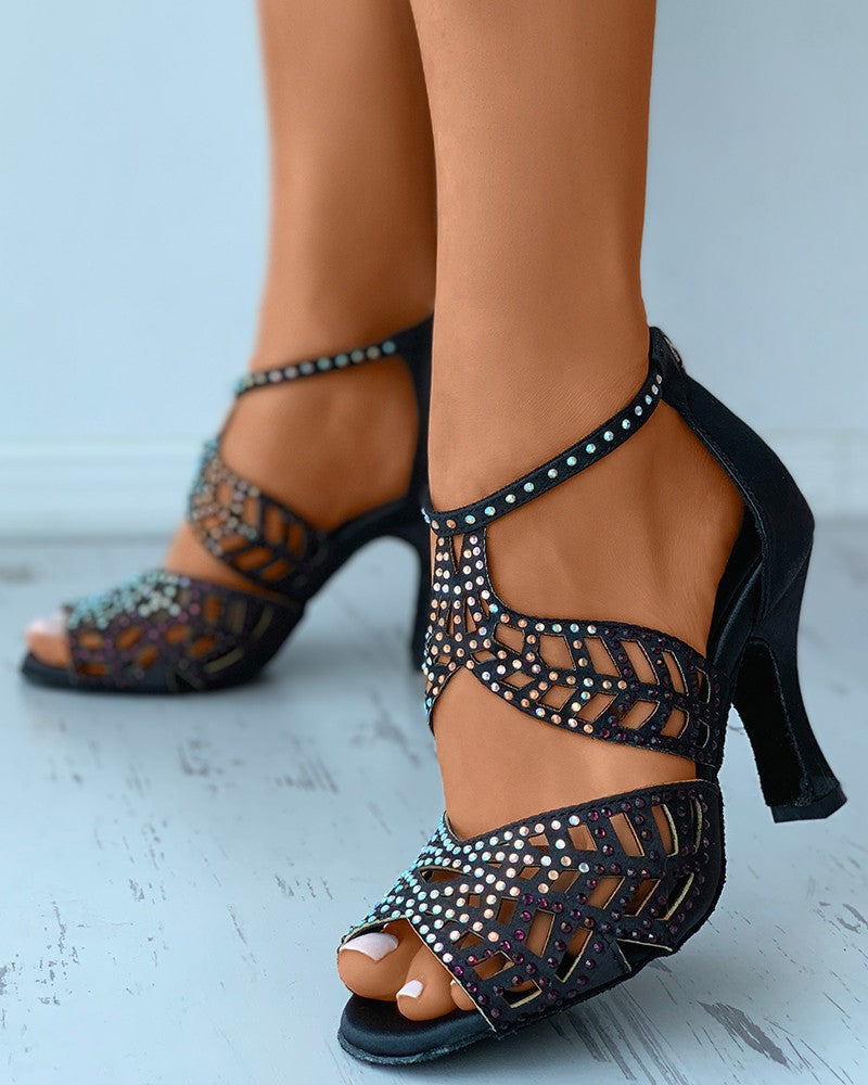 Belifi Slim Heel Fashion Rhinestone Sexy Sandals