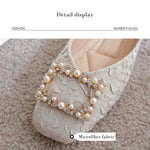 Belifi Summer Rhinestone Buckle Flats Square Head Women Shoes