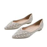 Belifi Shallow Mouth Rhinestone Pearl Soft Bottom Flat