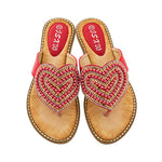 Belifi Rhinestone Love heart Flip Flops