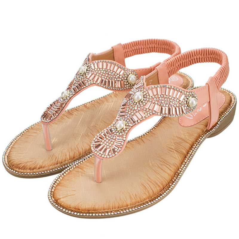 Belifi Ethnic Chain Pearl Sandals