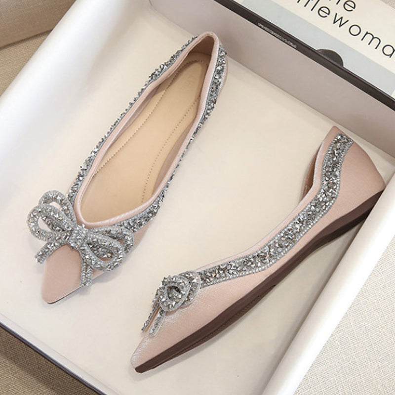 Belifi RhinestoneCasual Comfort Dressy Flats For Wedding Bling Diamonds Bridal Shoes