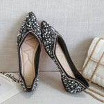 Belifi Rhinestone Flat Bling Diamonds Bridal Shoes