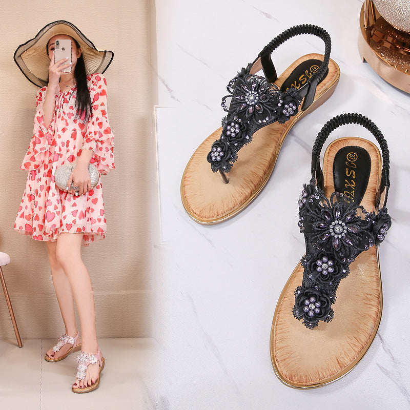 Belifi Open Toe Flowers Bohemian Sandals