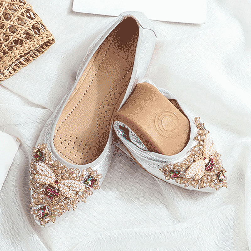 Belifi Rhinestone Flats Casual Comfort Dressy Flats For Wedding Fox Slippers CF307