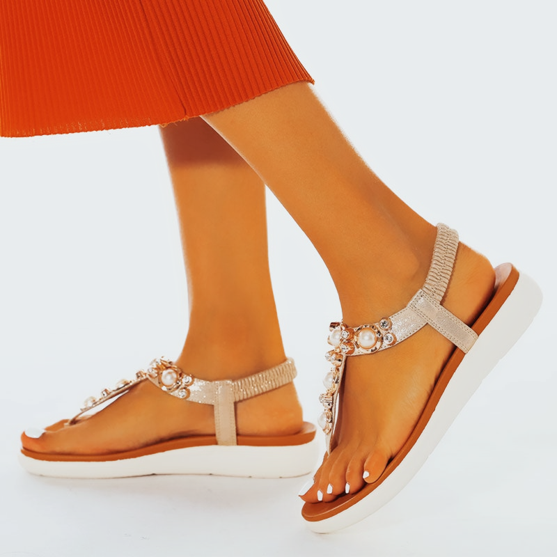 Belifi Comfortable Pearl On Cloud Sandals