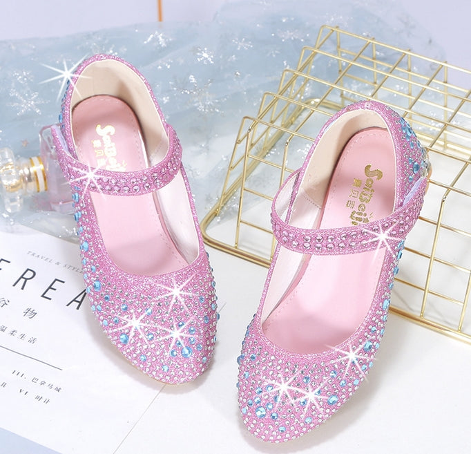 OwlakyKids Girls Shiny Crystal Shoes