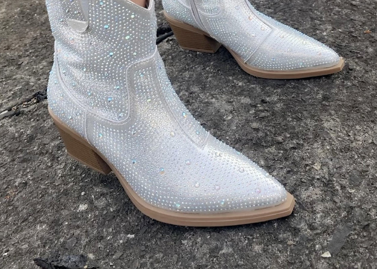 Belifi Fashion Pointed High Heels Rhinestone Boots