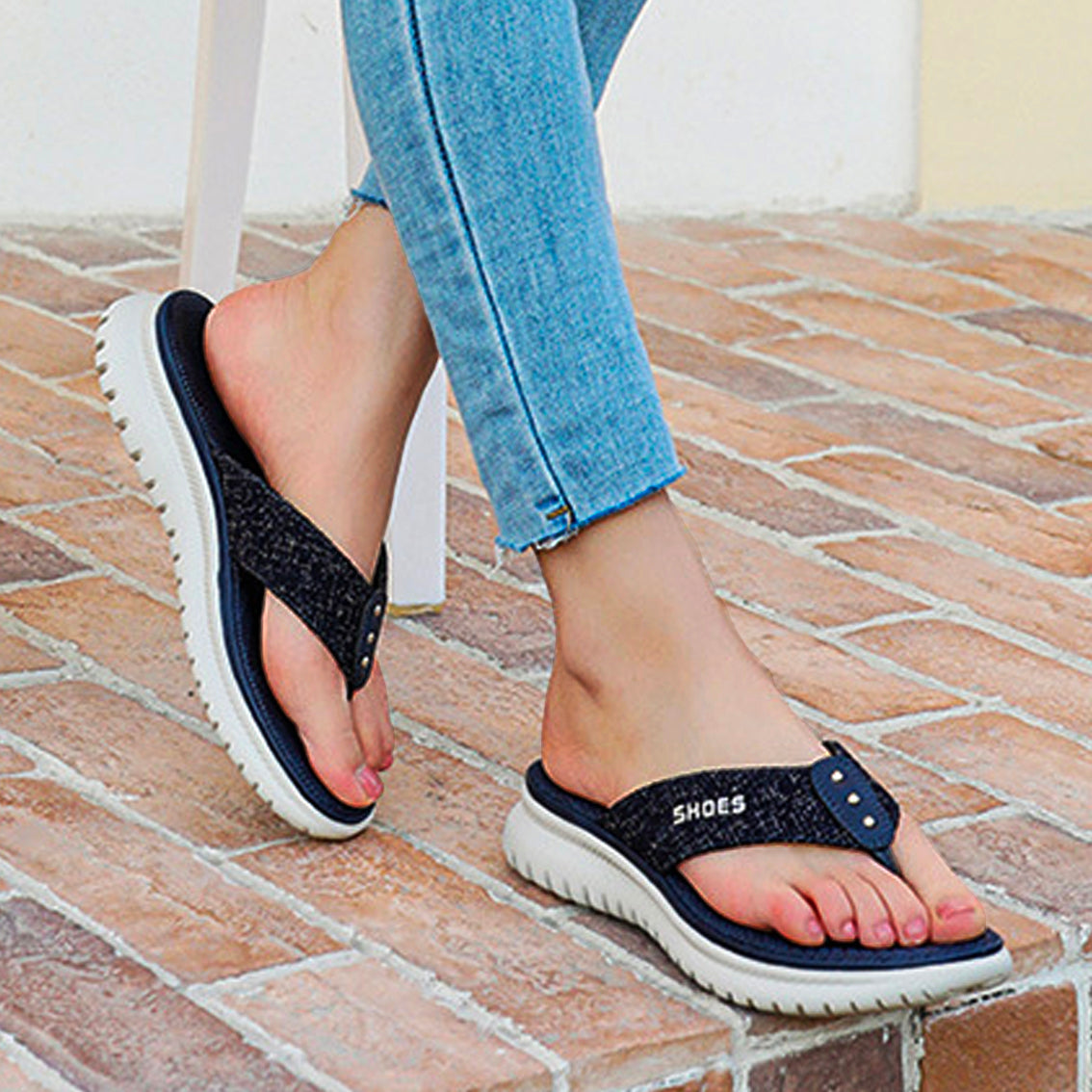 Belifi Women Flip Flop Slides Comfortable T- Strap Slippers