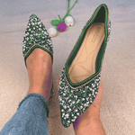 Belifi Rhinestone Flat Bling Diamonds Bridal Shoes