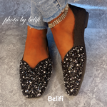 Belifi Square Toe Sequin Shoes